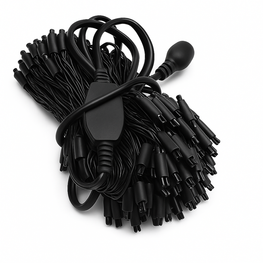 Гірлянда 5 м 80 LED Тепле світло, чорний провід, вулична LED Light Series