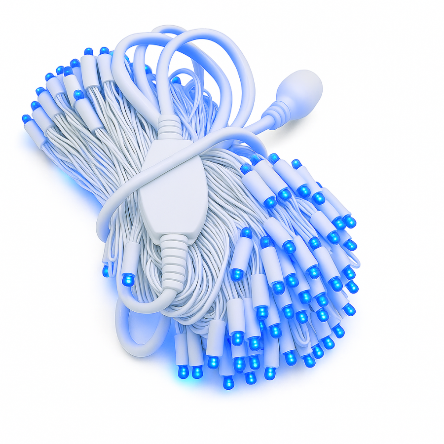 Гирлянда 8 м 80 LED Белый свет, белый провод 2,3 мм, уличная LED Light Series