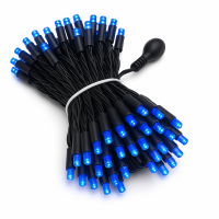 Гирлянда 8 м 80 LED Синий свет, чёрный провод 2,3 мм, уличная LED Light Series