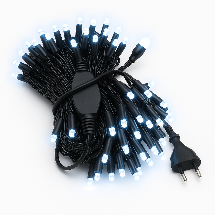 Гірлянда «Космос» 10 м 100 LED Біле світло, чорний провід, вулична LED Light Series