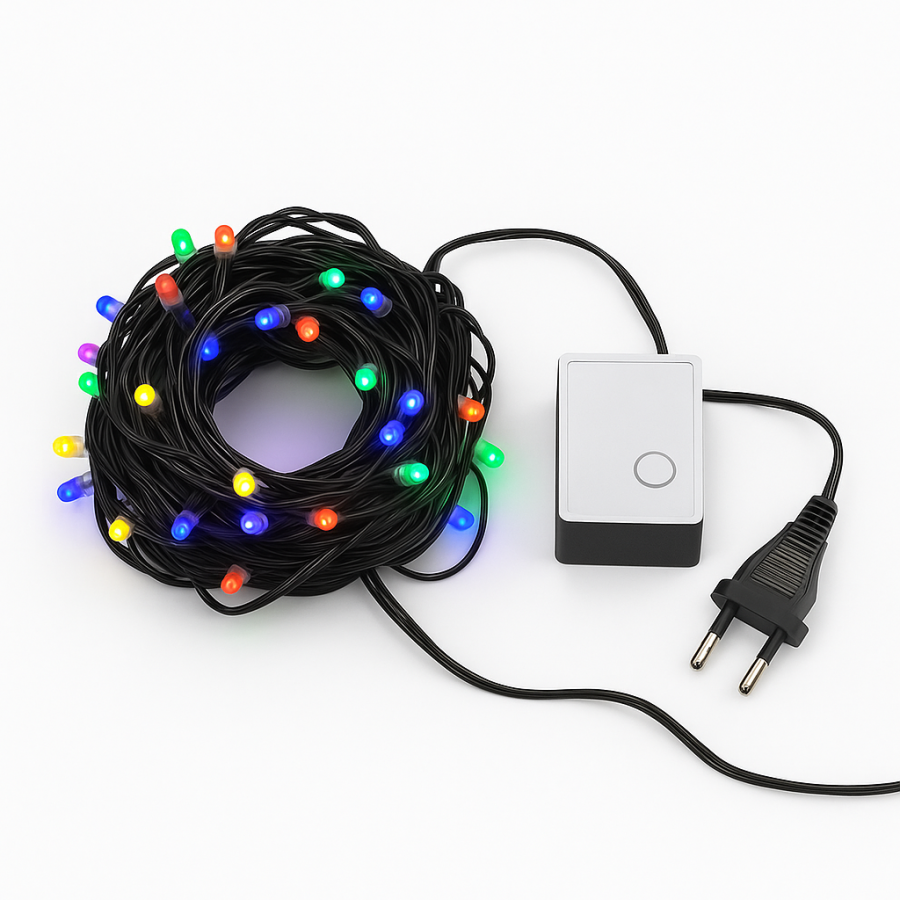 Гирлянда «Космос» 50 м 500 LED MIX, чёрный провод, уличная влагозащищённая