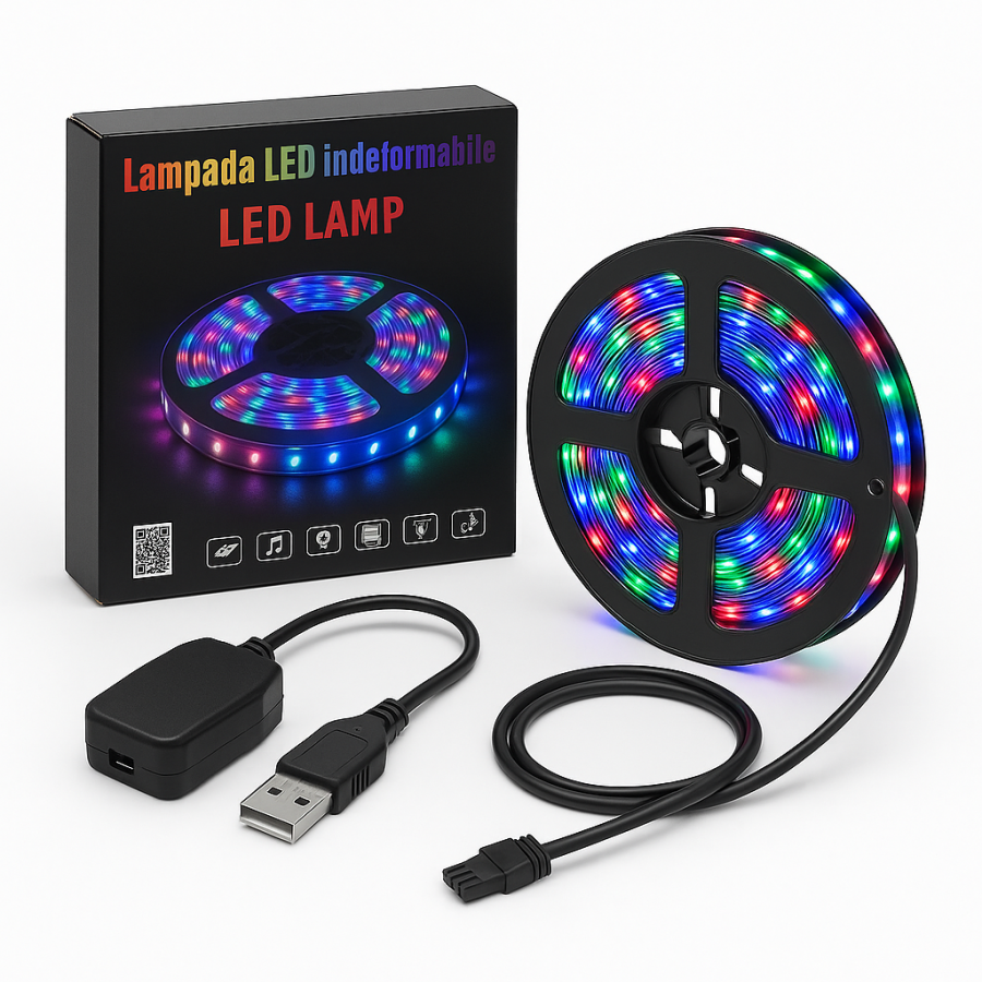 Світлодіодна стрічка LED LAMP 5 м 150 діодів, RGB, гнучка з контролером