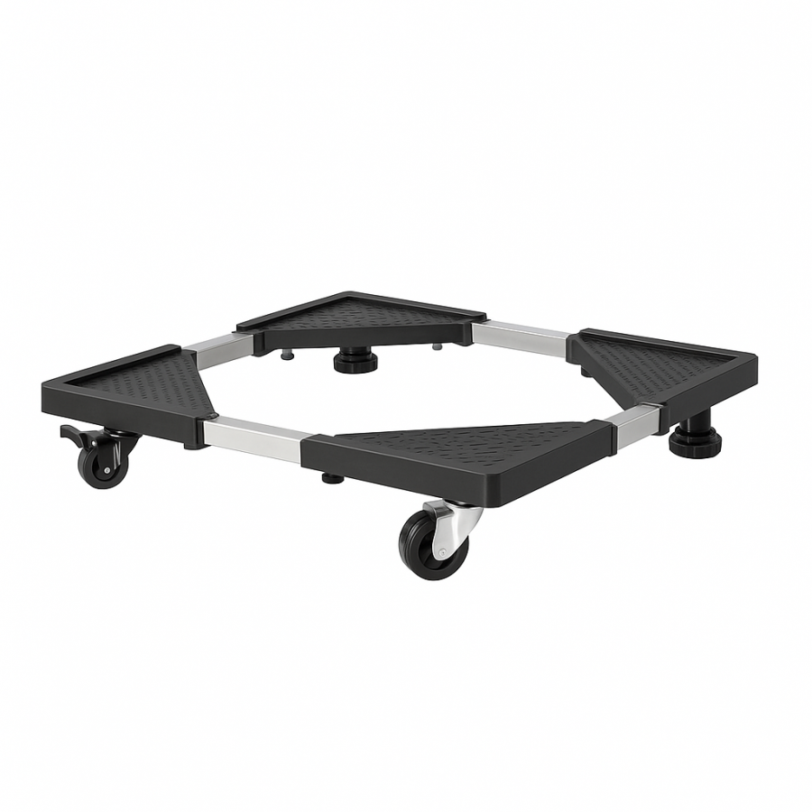 Передвижная подставка на колёсиках для стиральной машины и холодильника (регулируемая, усиленная)