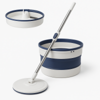 Швабра с ведром Mop Bucket 1472 — круглая вращающаяся швабра со складным ведром и отжимом