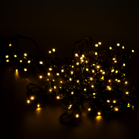 Гірлянда RD-7129 - 9 метрів, 100 LED, тепле світло, чорний провід, для внутрішнього використання 