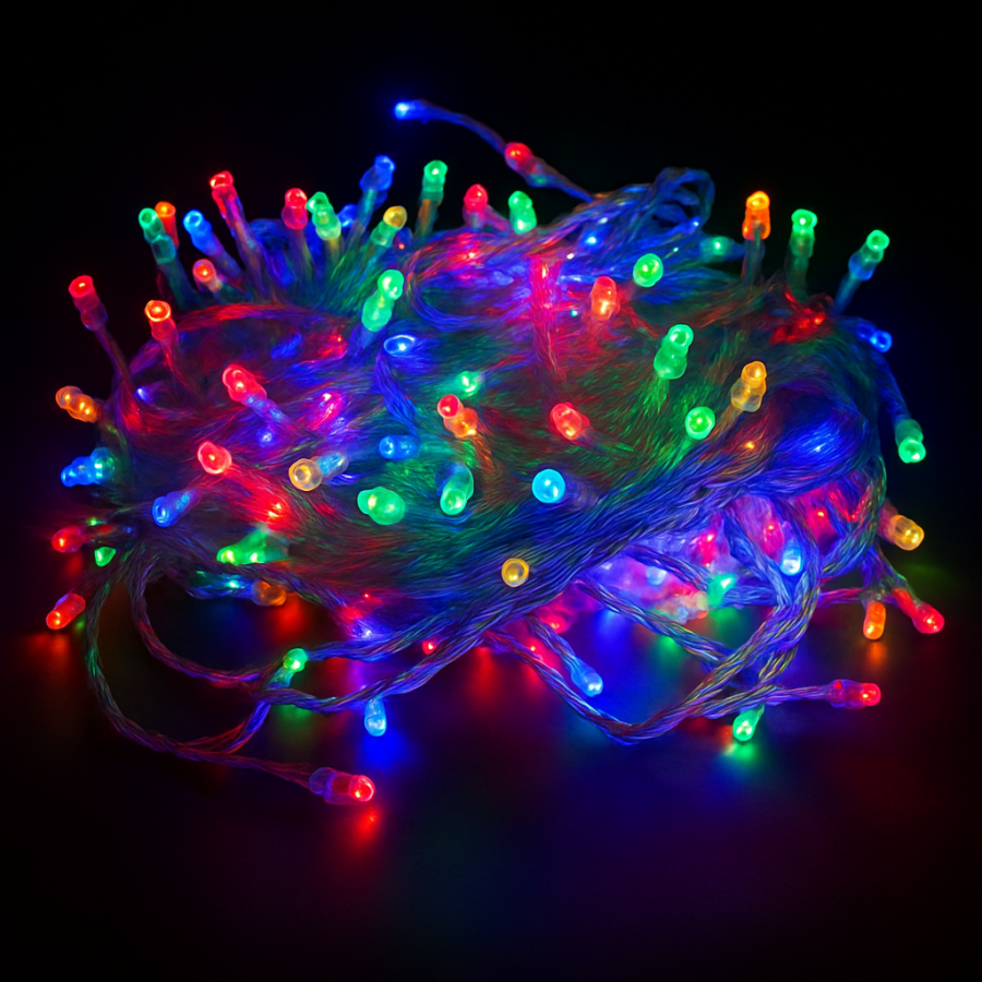 Гирлянда RD-7141 внутренняя, 200 LED, 18 метров, провод белый, цвет ламп