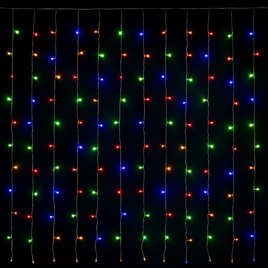 Гирлянда RD-7149 «Водопад» внутренняя, 400 LED, 3×3 м, цвет ламп — микс, с заглушками (10×40 ламп)