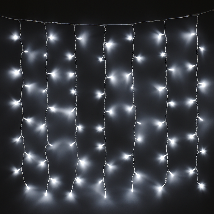Гирлянда RD-7154 «Водопад» внутренняя, 320 LED, 3×2 м, цвет ламп — белый, с заглушками (10×32 лампы)