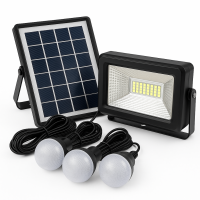 Сонячний прожектор CL-03 з PowerBank 5000 мач + 3 LED лампи (сонячна панель 4W)