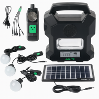 Портативная солнечная станция GD-1000A с 3 LED лампами и солнечной панелью 26×14 см (фонарь + повербанк 4000 mAh)