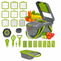 Овощерезка 22-в-1 — мультислайсер, шинковка, тёрка, нарезка кубиками, универсальный кухонный комбайн