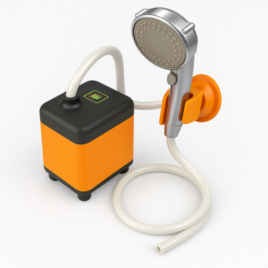 Портативный душ XL-1402 (4800 мАч, 3 режима давления, шланг 2 м, USB зарядка)