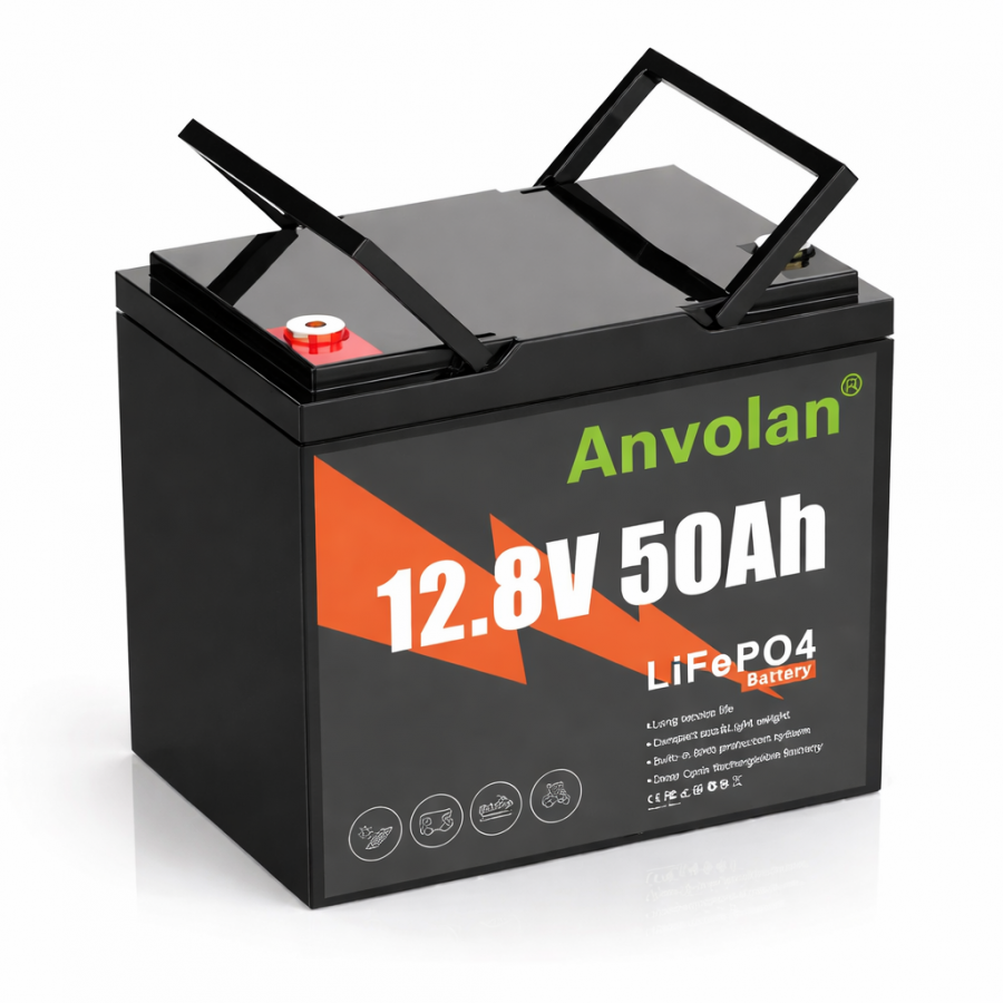 Аккумулятор Anvolan LiFePO4 12.8V 50Ah с BMS — литиевый для ИБП, кемпинга и солнечных систем
