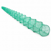 Раколовка гармошка 10 м, каркас 25×30 см, 20 входів, комірка 5 мм, зелена