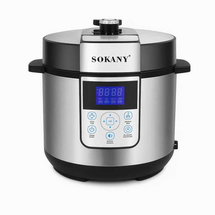 Многофункциональная мультиварка скороварка Sokany SK-07044 из нержавеющей стали 6 л 1500 Вт