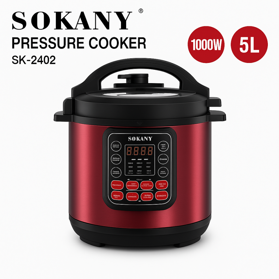 Мультиварка Sokany SK-2402-5L , красная 1000Вт