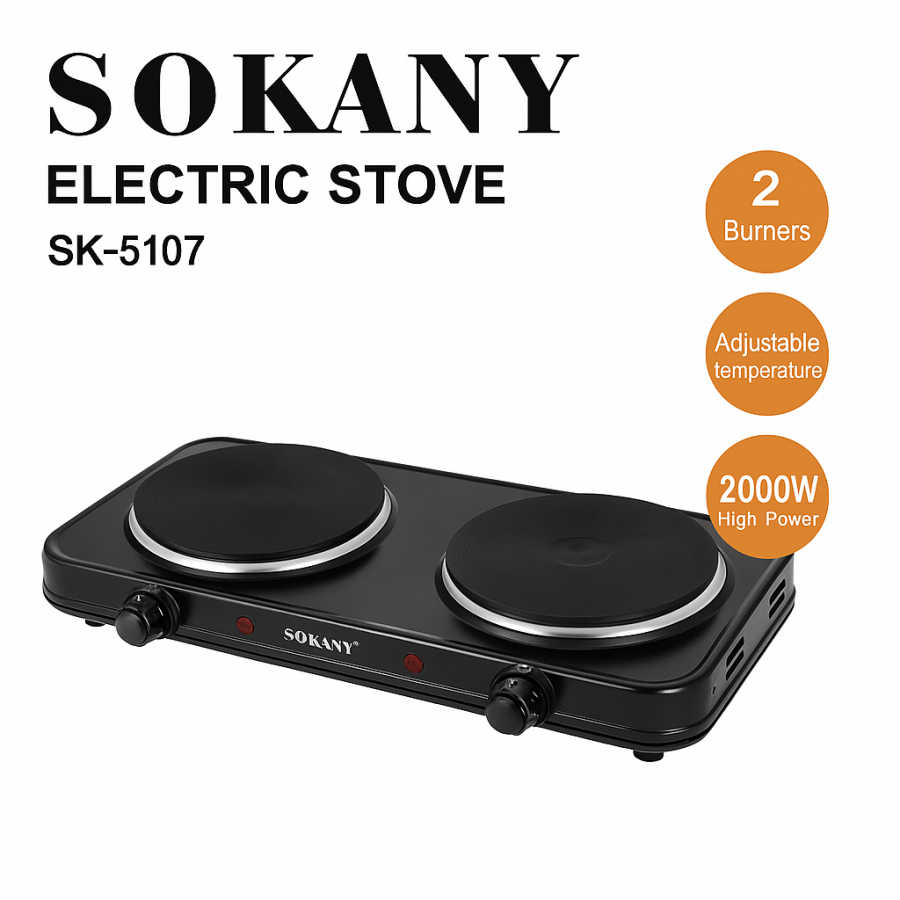 Настольная плита на 2 комф SOKANY SK-5107