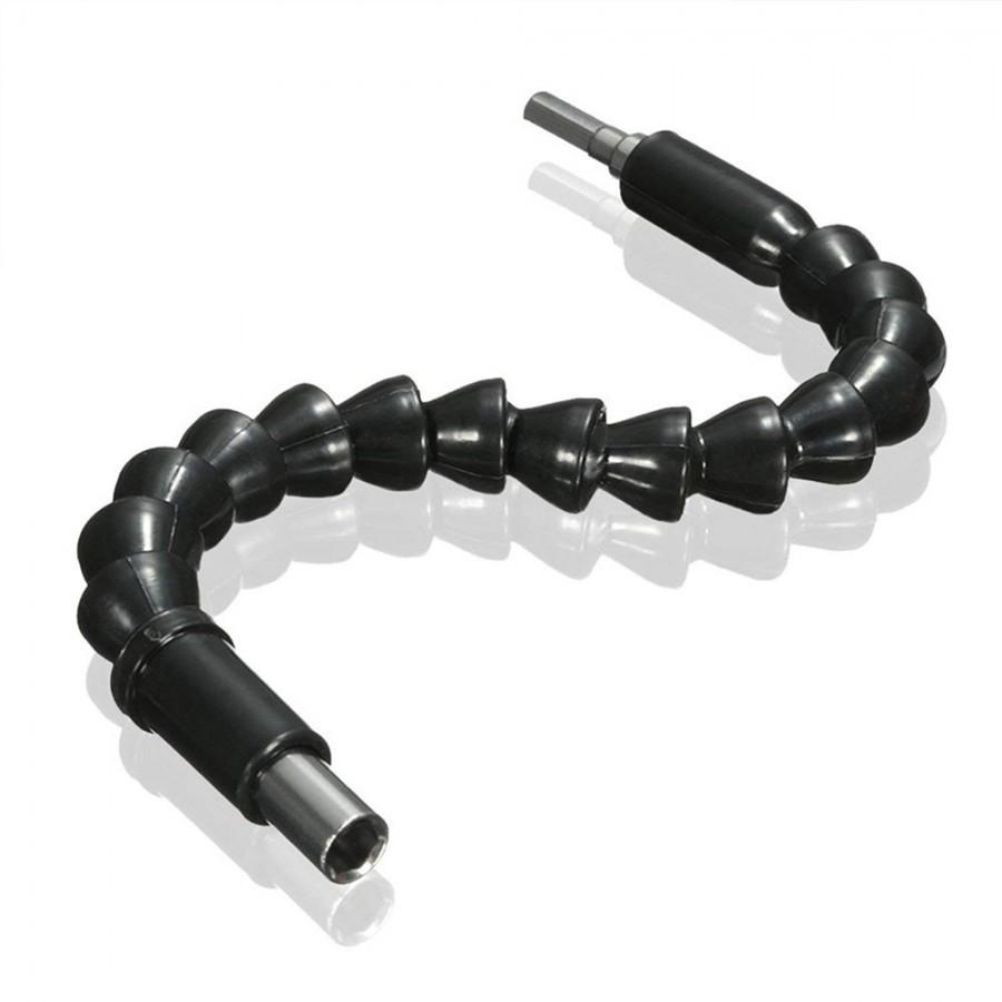 Гнучкий магнітний подовжувач для викрутки та дриля Snake Bit з викруткою і 6 бітами чорний