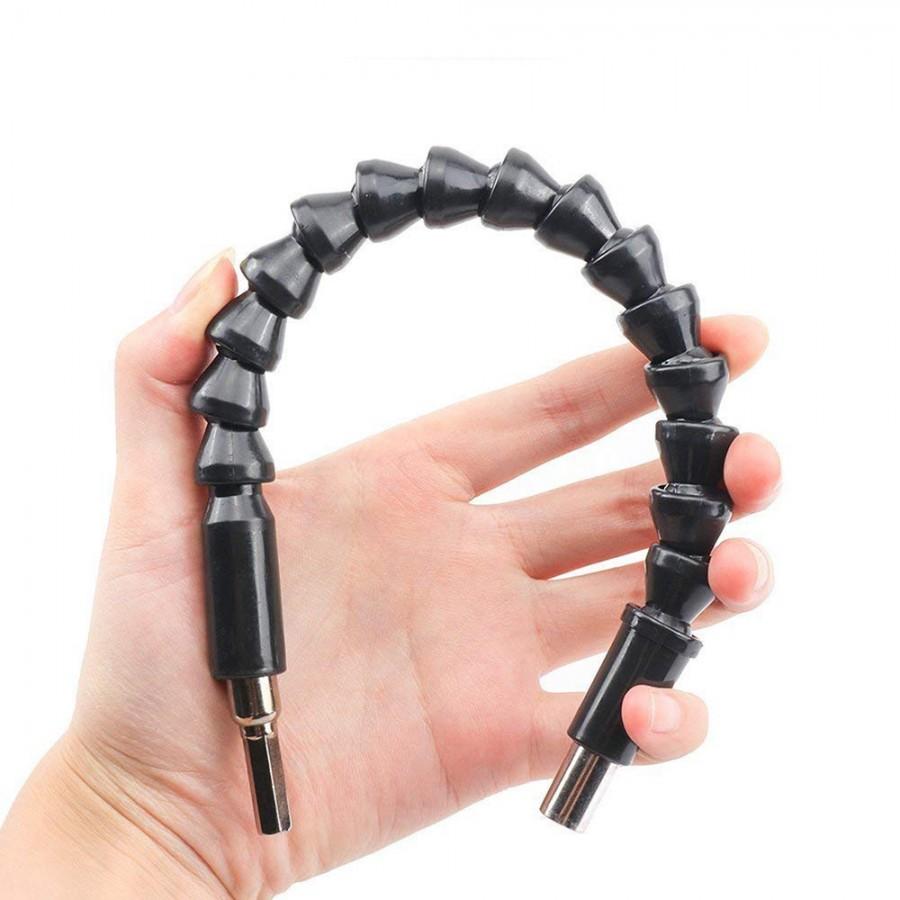 Гнучкий магнітний подовжувач для викрутки та дриля Snake Bit з викруткою і 6 бітами чорний