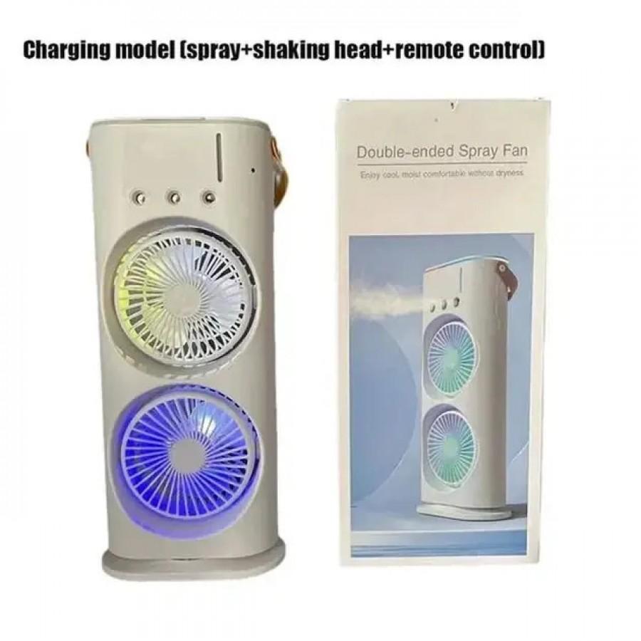 Настільний зволожувач повітря з двома вентиляторами та підсвіткою Led Double-Ended Spray Fan 280 мл Білий