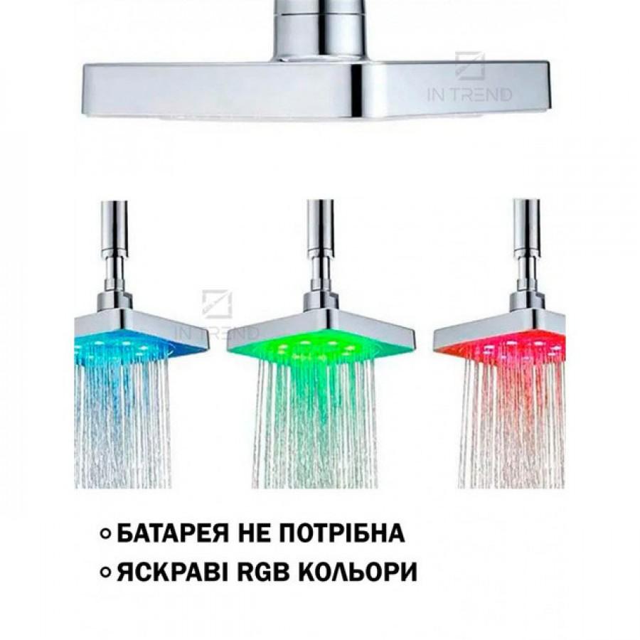 Насадка-Лейка для Верхнього душу з підсвіткою, 150 мм Led Shower head