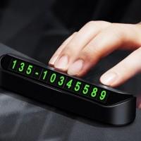 Тимчасова картка паркінгу з номером телефона на панель авто KartLine чорна