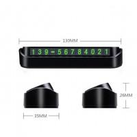 Тимчасова картка паркінгу з номером телефона на панель авто KartLine чорна