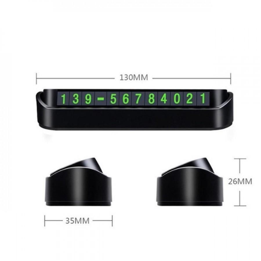 Тимчасова картка паркінгу з номером телефона на панель авто KartLine чорна