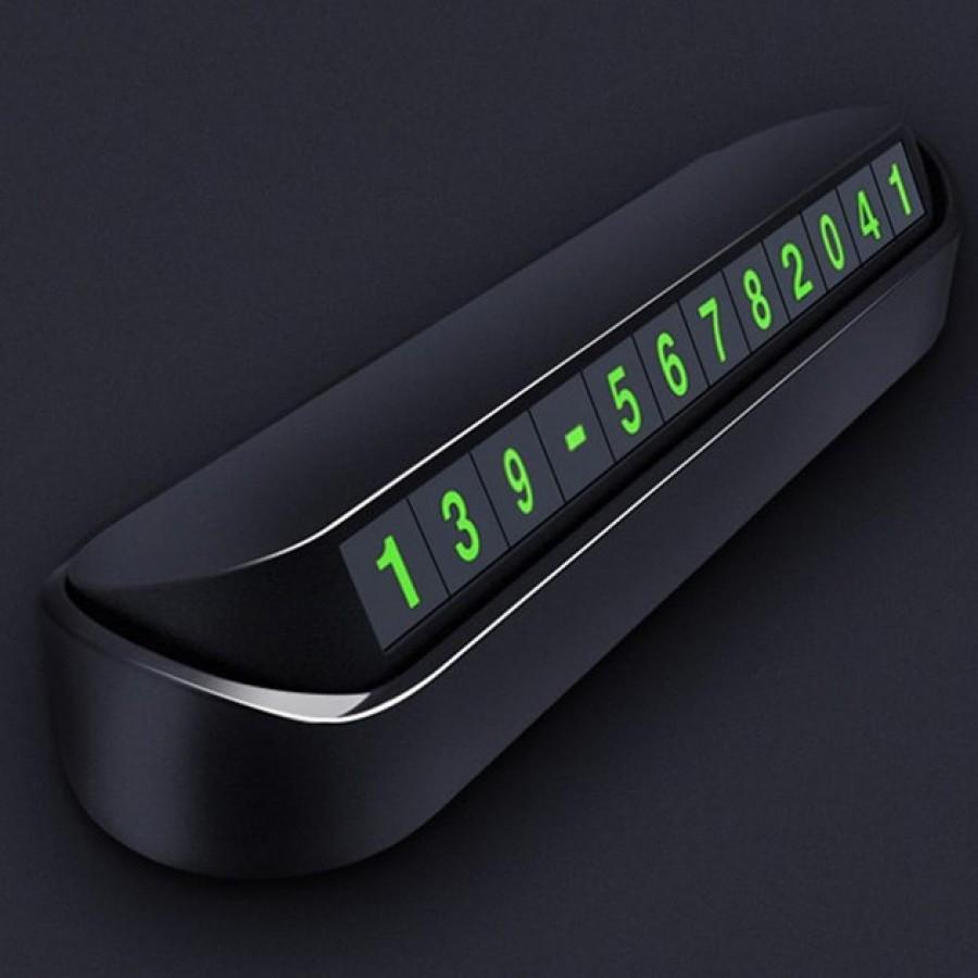 Тимчасова картка паркінгу з номером телефона на панель авто KartLine чорна