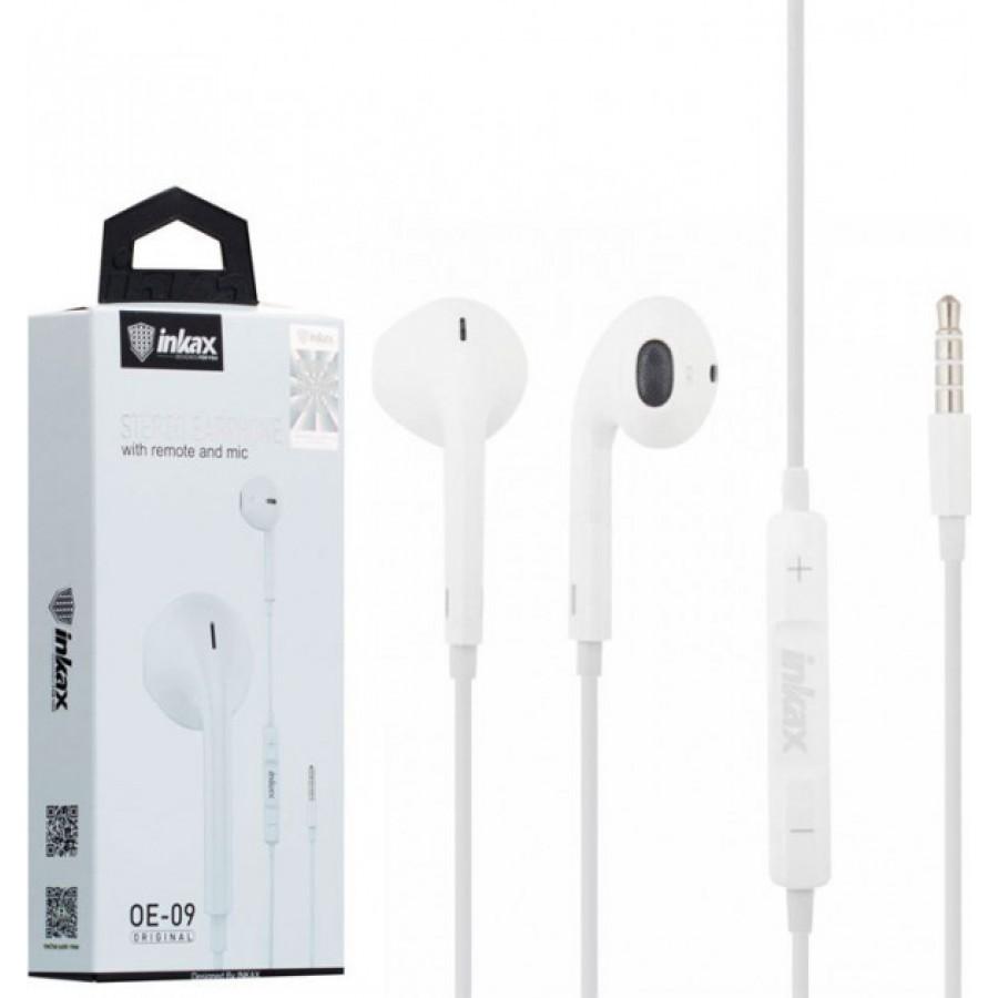 Наушники с микрофоном Inkax OE-09 белые