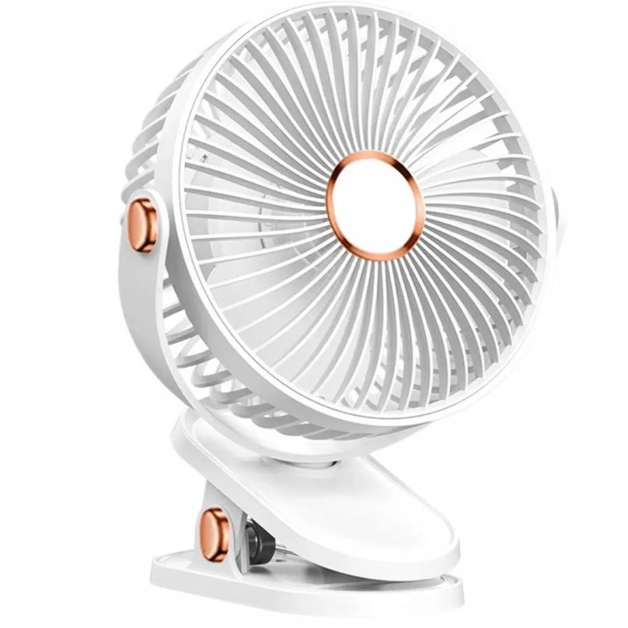 Портативный аккумуляторный настольный мини-вентилятор Cool Wind белый Компактный вентилятор с прищепкой