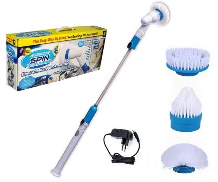 Электрическая щетка для уборки CLEANING BRUSH 9-в-1 (модель 108) — беспроводная, телескопическая, с насадками